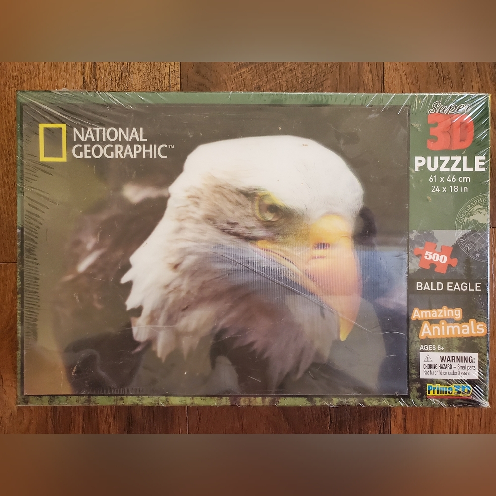 National Geographic 3D Puzzle 500 peices Bald Eagle Sealed